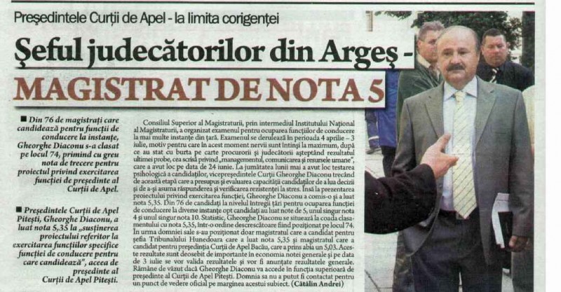 Asasinul comunist nr.1 al justiţiei argeşene, Gheorghe Diaconu, de asemenea preşedintele Curţii de Apel Piteşti.
